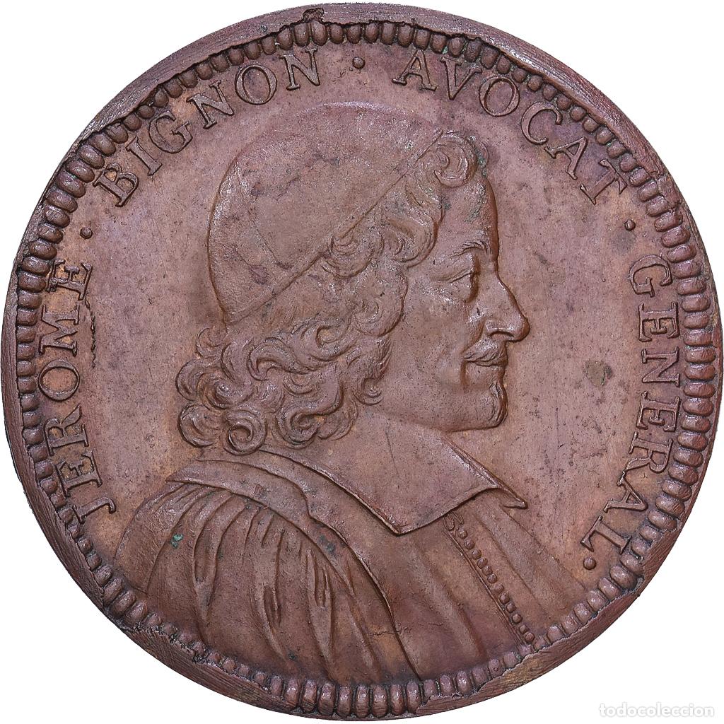 Medallas hist&oacute;ricas: [#139970] Francia, zeton, J&eacute;r&ocirc;me Bignon, avocat g&eacute;n&eacute;ral, 1656, Cobre, EBC