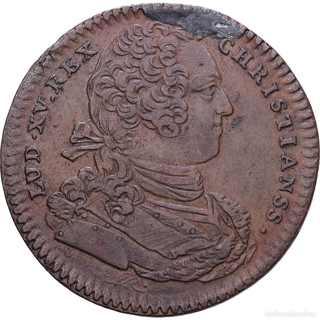 Medallas hist&oacute;ricas: [#1535020] Francia, zeton, Louis XV, Ordinaire des Guerres, 1734, Cobre, MBC, Feuardent:558