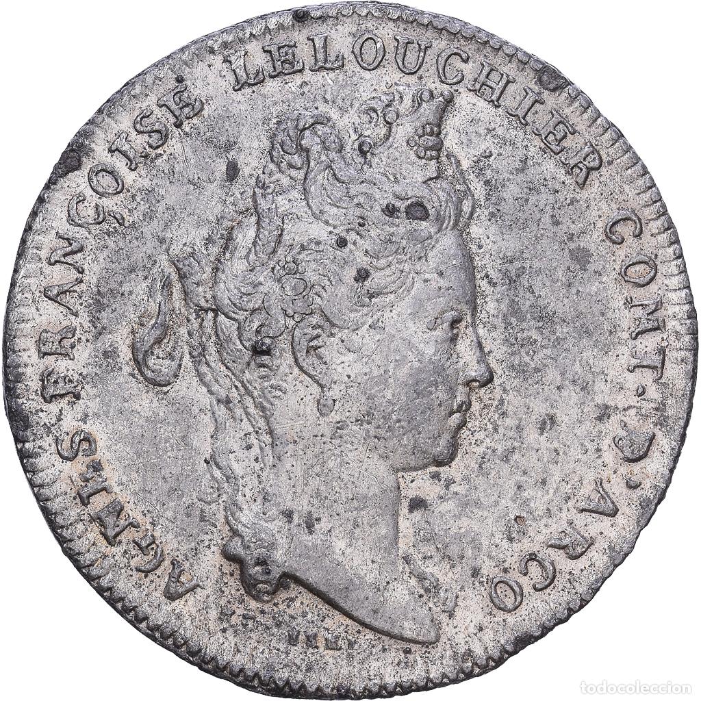 Medallas hist&oacute;ricas: [#139972] Francia, zeton, Agn&egrave;s Fran&ccedil;oise Le Louchier, 1699, Hojalata, MBC