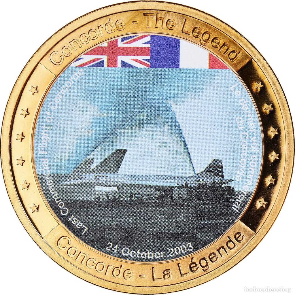 Medallas hist&oacute;ricas: [#387139] Francia, medalla, Concorde, La L&eacute;gende, Aviation, FDC, Copper Gilt