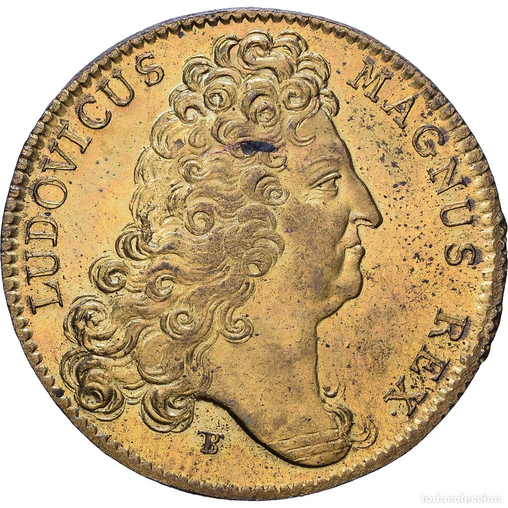 Medallas hist&oacute;ricas: [#1535000] Francia, zeton, Louis XIV, Extraordinaire des Guerres, 1706, Lat&oacute;n, SC