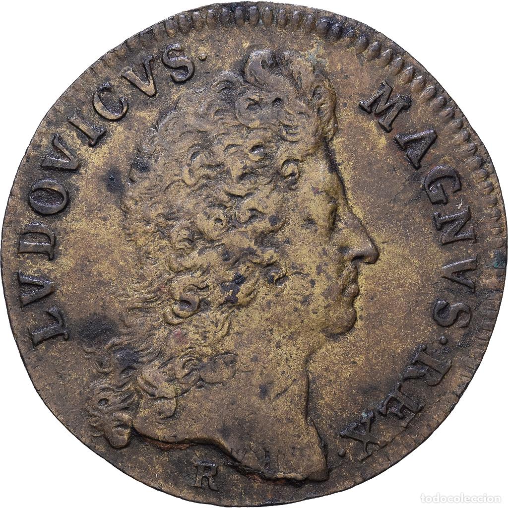 Medallas hist&oacute;ricas: [#1535006] Francia, zeton, Louis XIV, Extraordinaire des Guerres, 1691, Lat&oacute;n, BC+