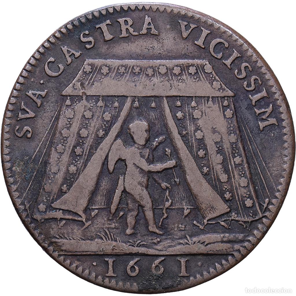 Medallas hist&oacute;ricas: [#1535015] Francia, zeton, Louis XIV, Conseil du Roi, 1661, Bronce, BC+, Feuardent:386