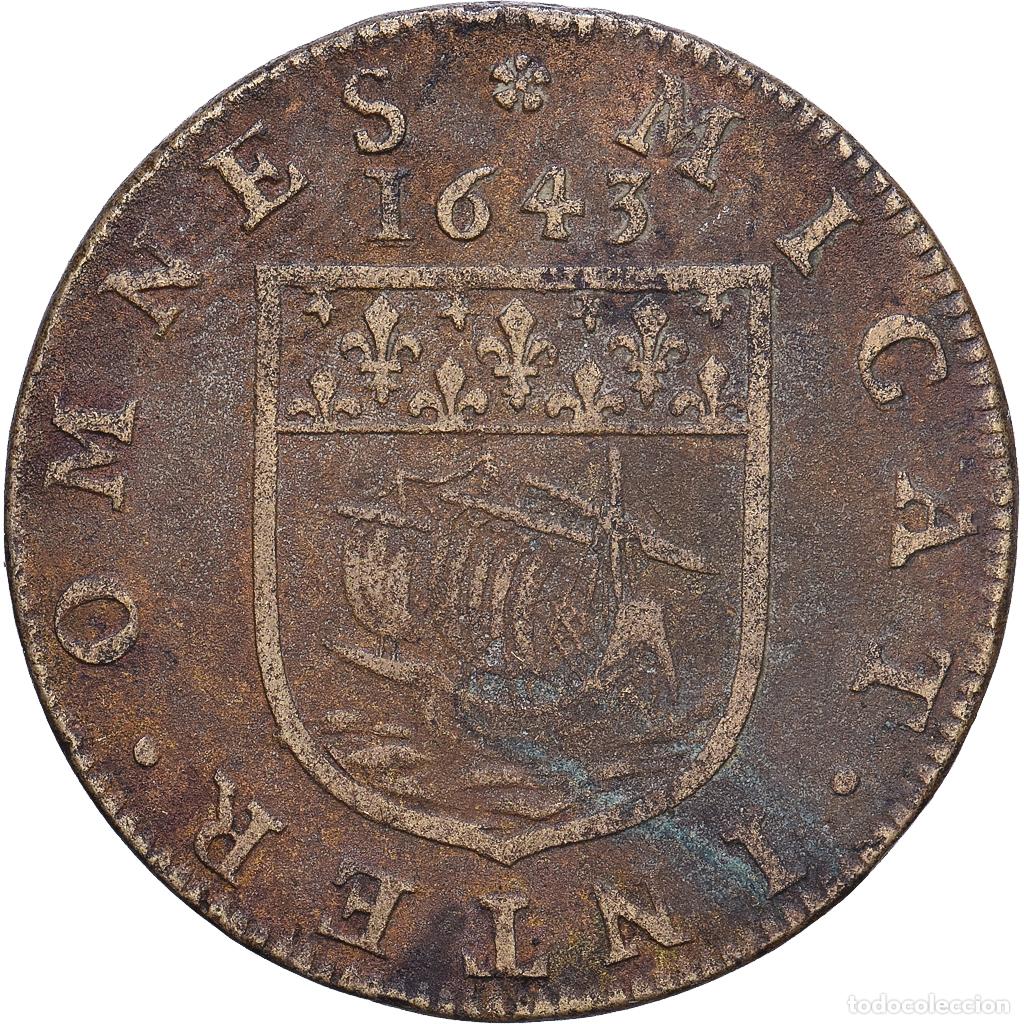 Medallas hist&oacute;ricas: [#139960] Francia, zeton, Mac&eacute; le Boulanger, pr&eacute;v&ocirc;t des marchands de Paris, 1643