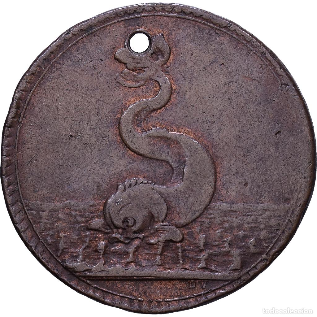 Medallas hist&oacute;ricas: [#1535111] Francia, zeton, Maison du roi, Garde robe, Cobre, BC+