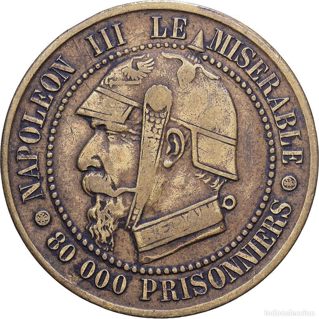 Medallas hist&oacute;ricas: [#1548040] Francia, Satirical token, Napol&eacute;on III, Satirique, Bataille de Sedan, 1870