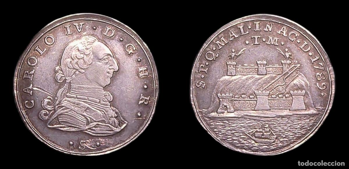 Historical Medals: ESPA&Ntilde;A MALAGA MEDALLA CARLOS IV PROCLAMACION 1789 3,44g
