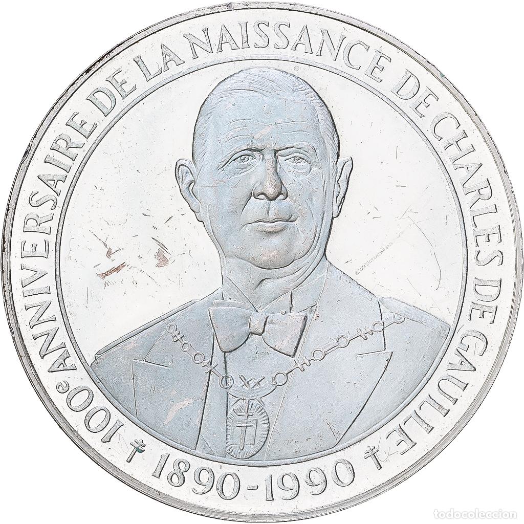 Medallas hist&oacute;ricas: [#1168150] Francia, medalla, 50&egrave;me Anniversaire de l'Appel du 18 Juin, De Gaulle, 1990