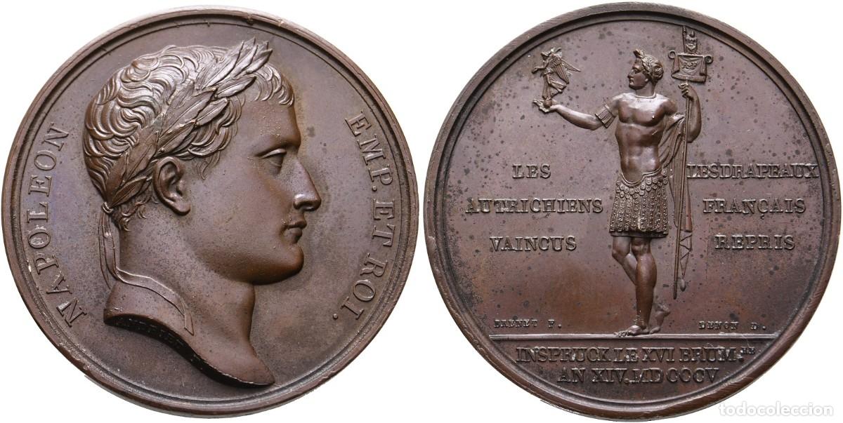 Medallas hist&oacute;ricas: SC-Francia- Napole&oacute;n Bonaparte. Medalla 1805. EBC+/XF+ Cobre 37,9 g.