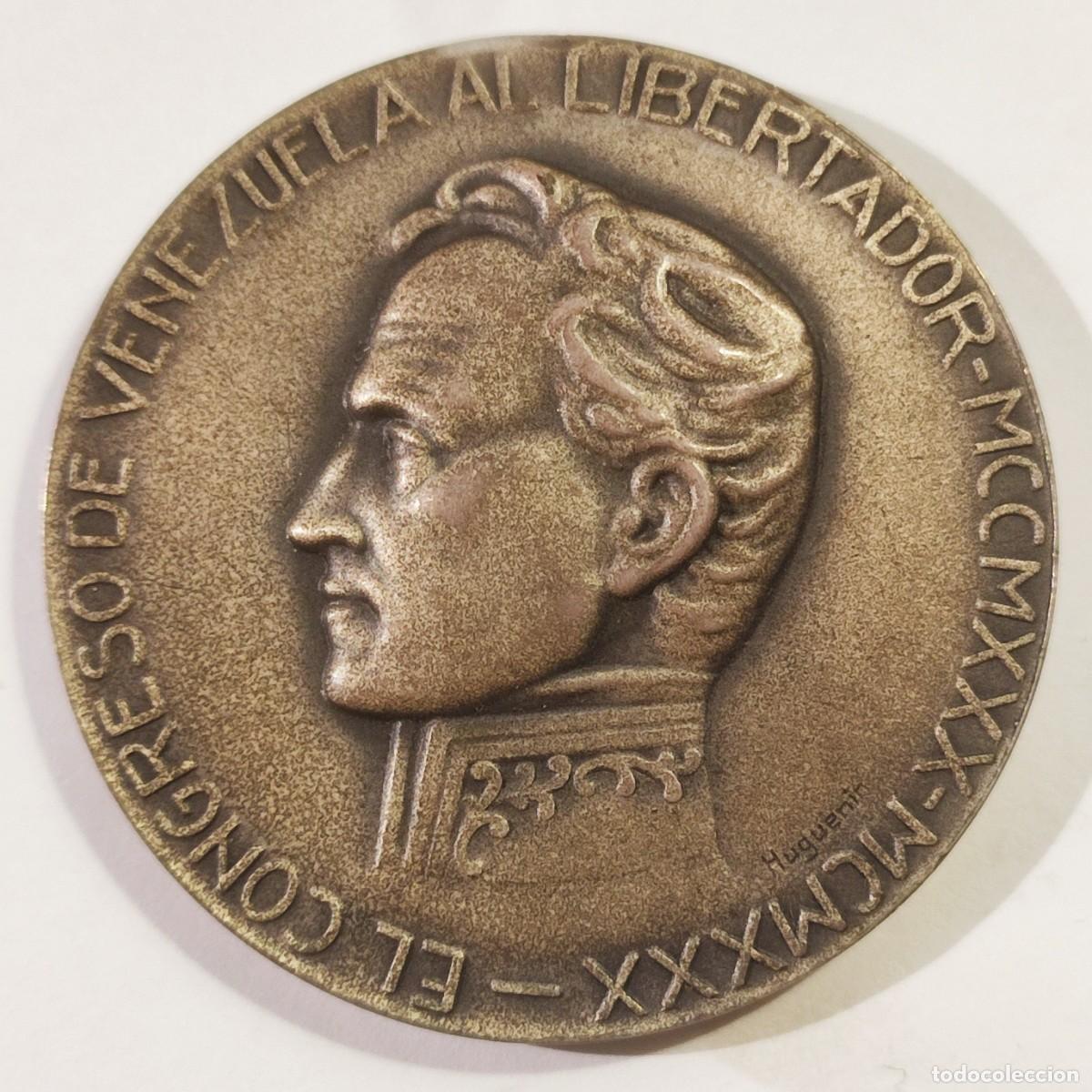 Medallas hist&oacute;ricas: Medalla Centenario Muerte Sim&oacute;n Bol&iacute;var 1930 - Congreso de Venezuela - Grabador Huguenin (Suiza) -
