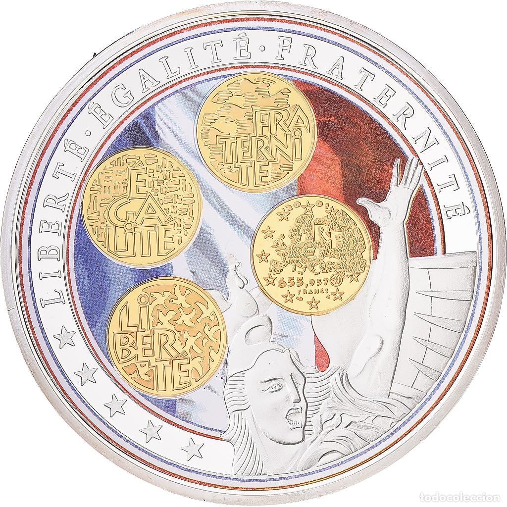 Medallas hist&oacute;ricas: [#1216829] Francia, medalla, Adieu au Franc, Libert&eacute;, &Eacute;galit&eacute;, Fraternit&eacute;, Sin