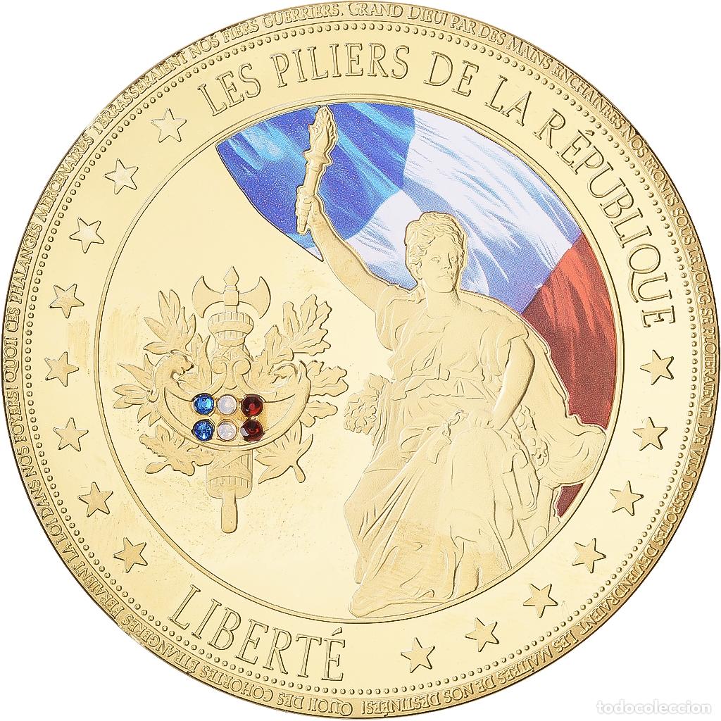 Medallas hist&oacute;ricas: [#1216832] Francia, medalla, Les piliers de la R&eacute;publique, Copper Clad Brass, SC