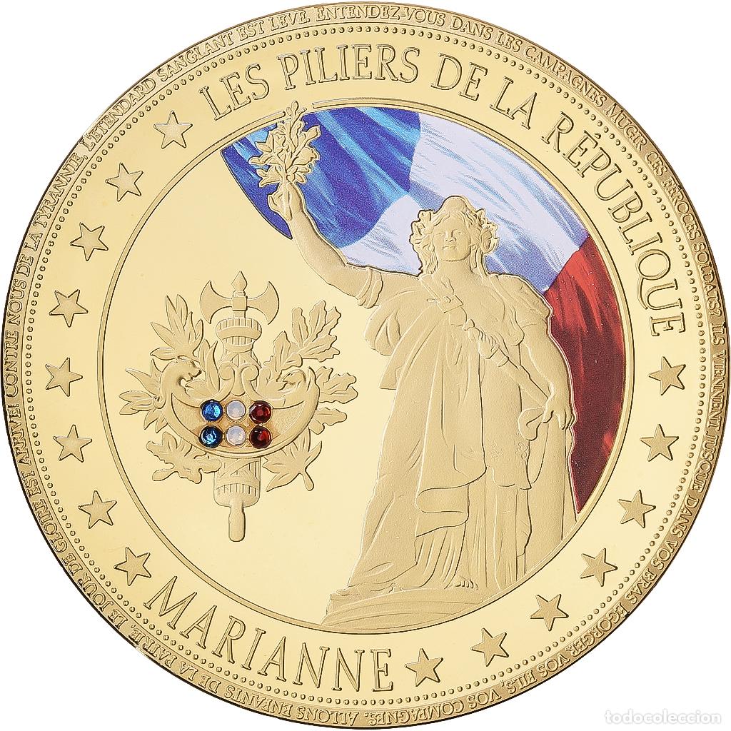 Medallas hist&oacute;ricas: [#1216834] Francia, medalla, Les piliers de la R&eacute;publique, Marianne, Copper Clad Brass, SC