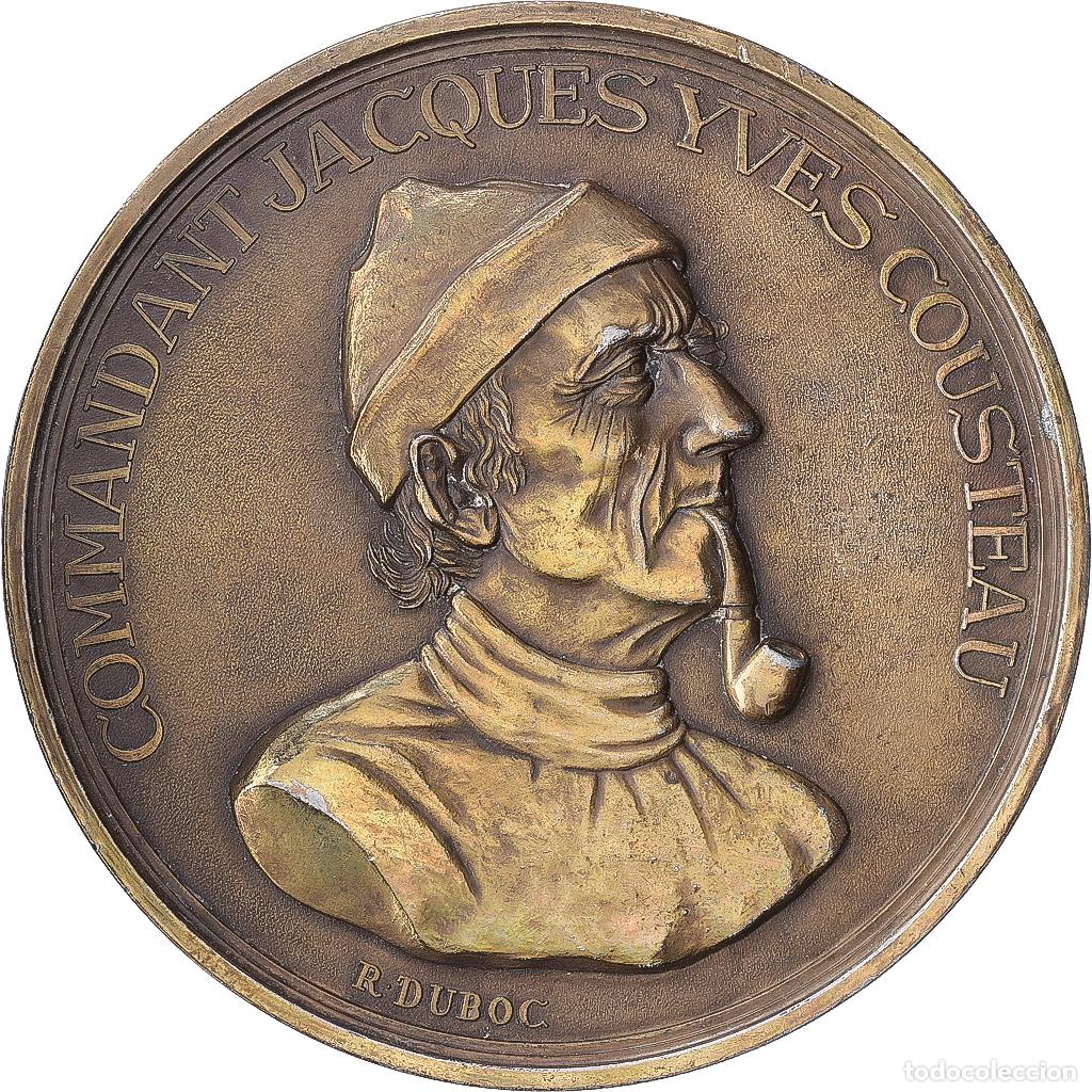 Medallas hist&oacute;ricas: [#1216841] Francia, medalla, Commandant Jacques Yves Cousteau, Bronce, Duboc, MBC