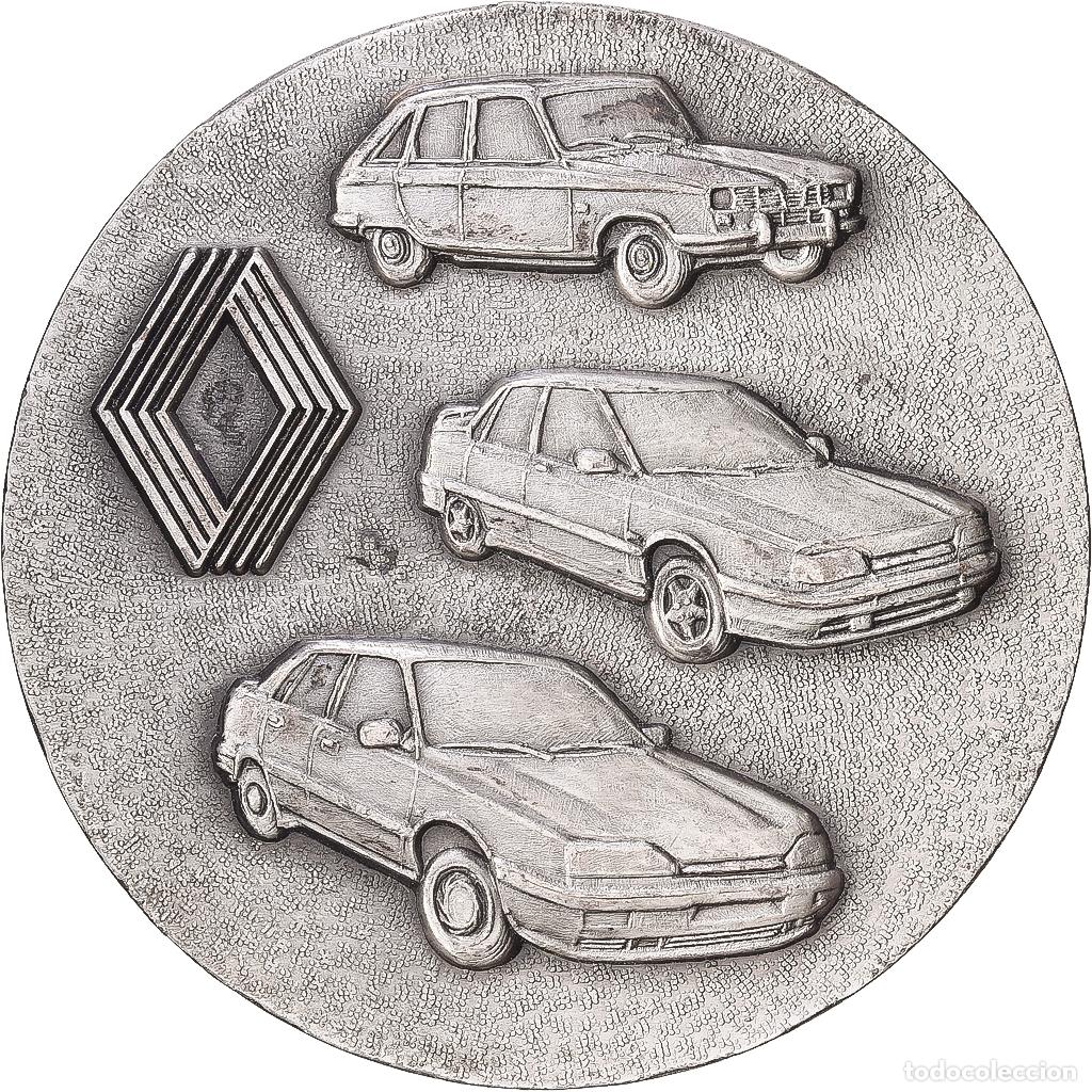Medallas hist&oacute;ricas: [#1216846] Francia, medalla, Usine Renault Sandouville, Normandie, 1989, Bronce plateado