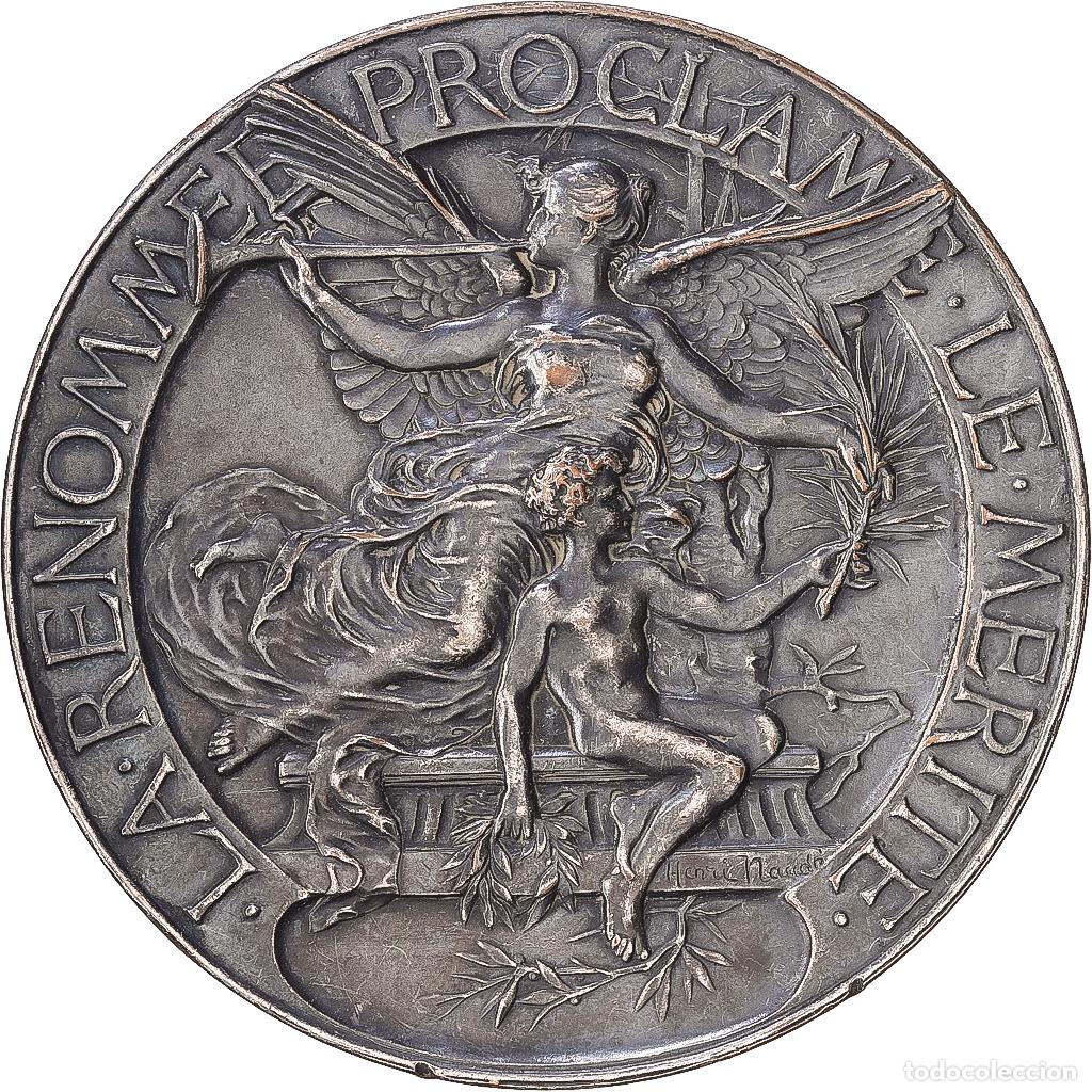 Medallas hist&oacute;ricas: [#1216856] Francia, medalla, La Renomm&eacute;e proclame le M&eacute;rite, Bronce plateado, Henri