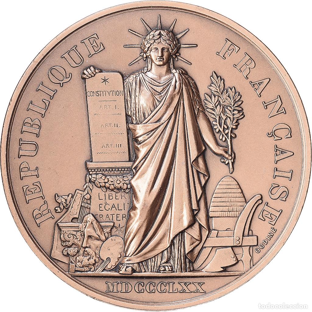 Medallas hist&oacute;ricas: [#1216853] Francia, medalla, Bronce, Oudin&eacute;, La R&eacute;publique, SC