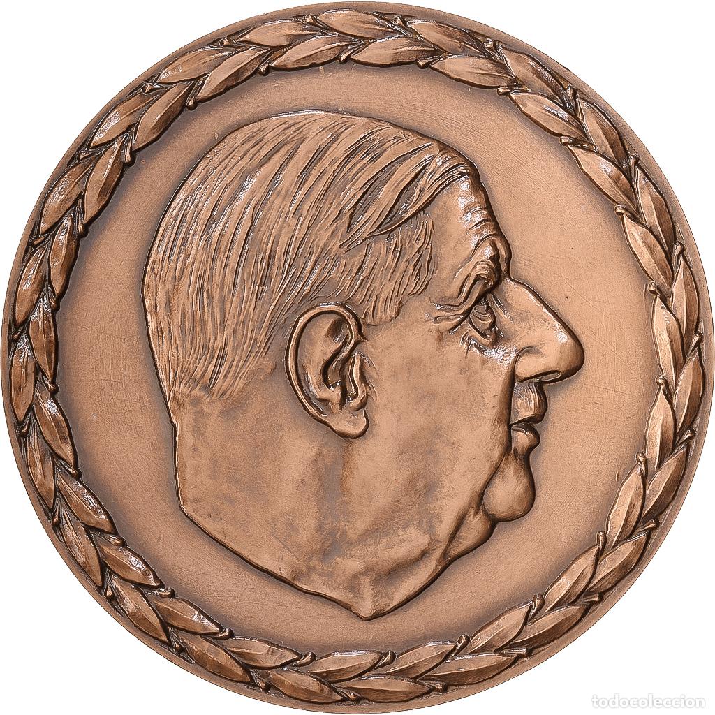 Medallas hist&oacute;ricas: [#1216868] Francia, medalla, De Gaulle, Patriam Servando Victoriam Tvlit, 1970, Bronce, FDC