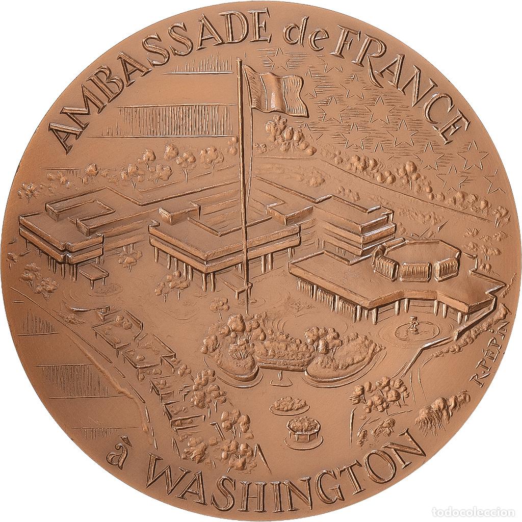 Medallas hist&oacute;ricas: [#1216878] Francia, medalla, Ambassade de France &agrave; Washington, 1986, Bronce, P&eacute;pin, SC
