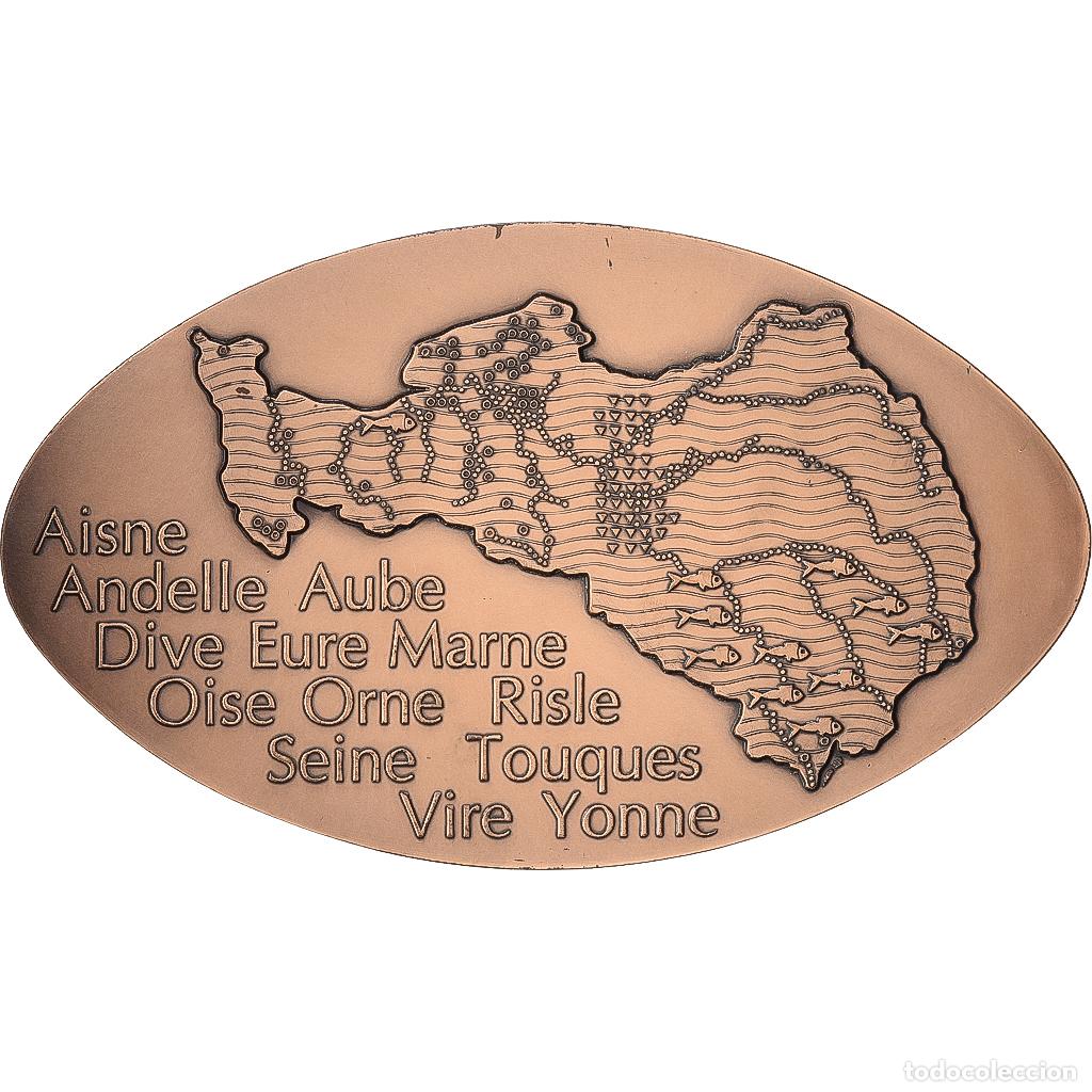 Medallas hist&oacute;ricas: [#1216885] Francia, medalla, Comit&eacute; de Bassin, Agence de l'Eau, Seine-Normandie, 1993