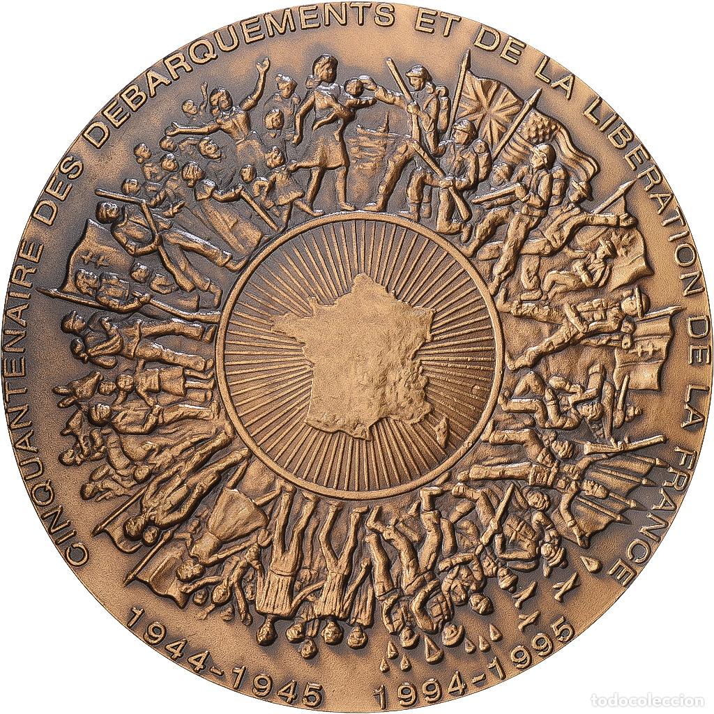 Medallas hist&oacute;ricas: [#1216889] Francia, medalla, Cinquantenaire des D&eacute;barquements et de la Lib&eacute;ration, 1995