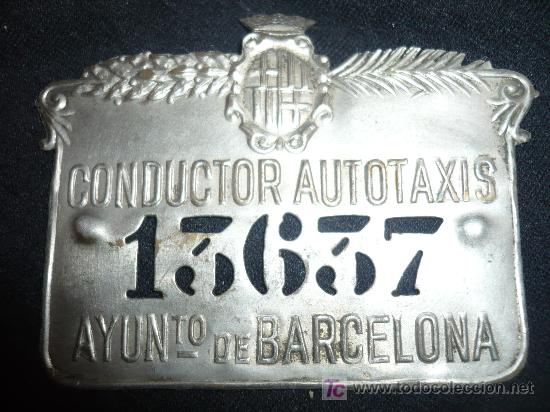 Medallas tem&aacute;ticas: Placa CONDUCTOR AUTOTAXIS ANTIGUA - Foto 1