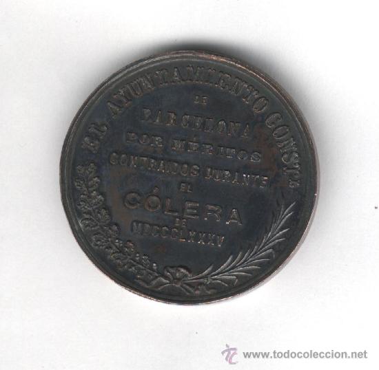 Medallas tem&aacute;ticas: Medalla del colera Barcelona 1885 - Foto 2