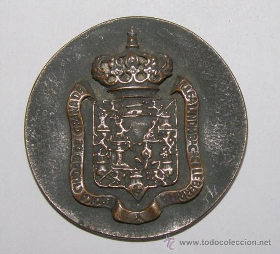 Medallas tem&aacute;ticas: Medall&oacute;n del Ayuntamiento de GRANADA. - Foto 1