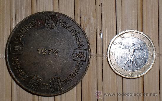 Medallas tem&aacute;ticas: Medalla compa&ntilde;ia telefonica 1974 - Foto 1