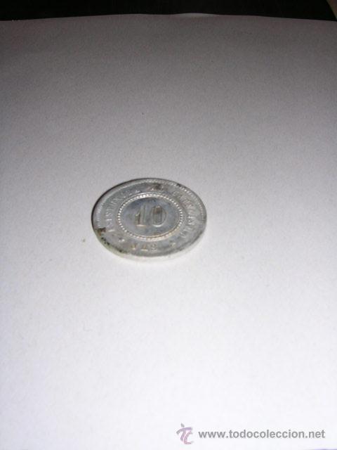 M&eacute;dailles th&eacute;matiques: MONEDA DE ALUMINIO 10 ASISTENCIA AL CATECISMO JHS,REVERSO SAGRADO CORAZON DE JESUS,2,7 CM.