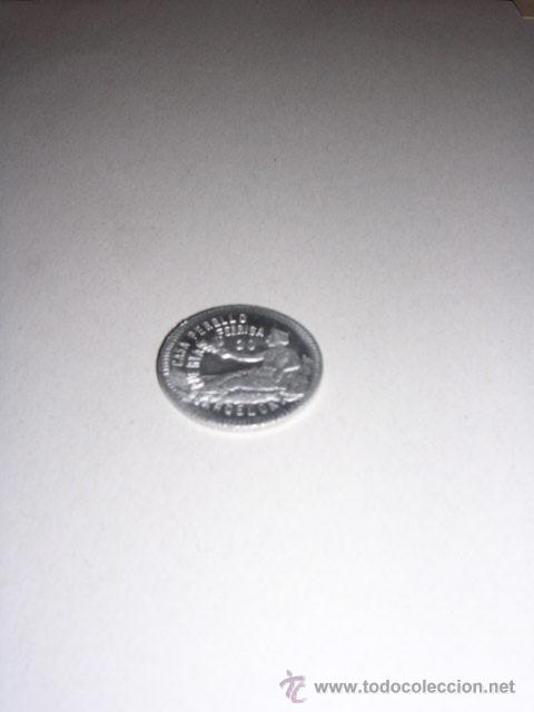 Medallas tem&aacute;ticas: MONEDA DE ALUMINIO  CASA PERELLO PUERTA FERRISA 30 BARCELONA,FABRICA DE MONEDEROS Y CARTERAS CINTURO