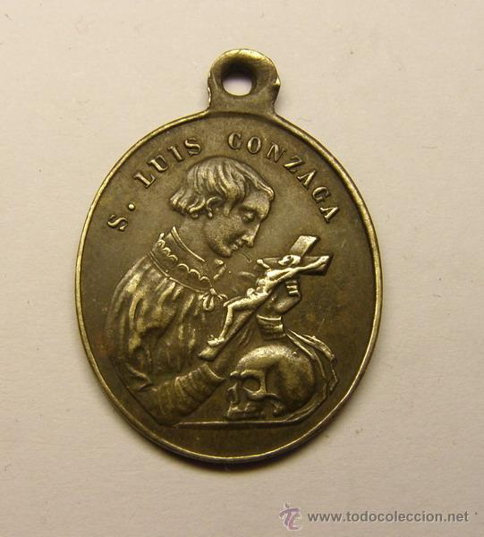 Medaglie tematiche: Medalla S. Luis de Gonzaga, Virgen Maria.Siglo XIX.