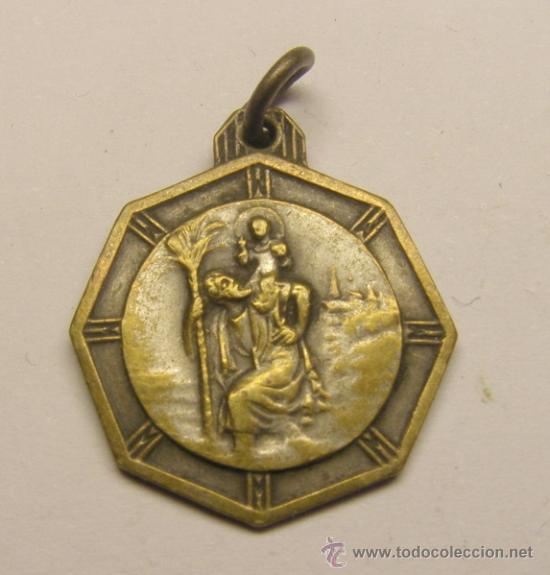 Medallas tem&aacute;ticas: Medalla religiosa  San Cristobal. Montepio Choferes de Barcelona.