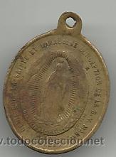 Medallas tem&aacute;ticas: MEDALLA ANTIGUA DE LOURDES DE BRONCE