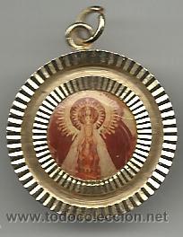 Medallas tem&aacute;ticas: PRECIOSA MEDALLA DOBLE ARO DORADA 2,5 cm.