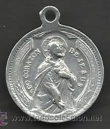 Thematic medals: MEDALLA ANTIGUA DEL CORAZON DE JESUS Y EL CORAZON DE MARIA