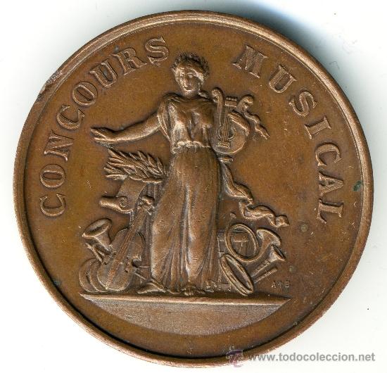 Medallas tem&aacute;ticas: concours musical. Bronce, unos 4 cm.