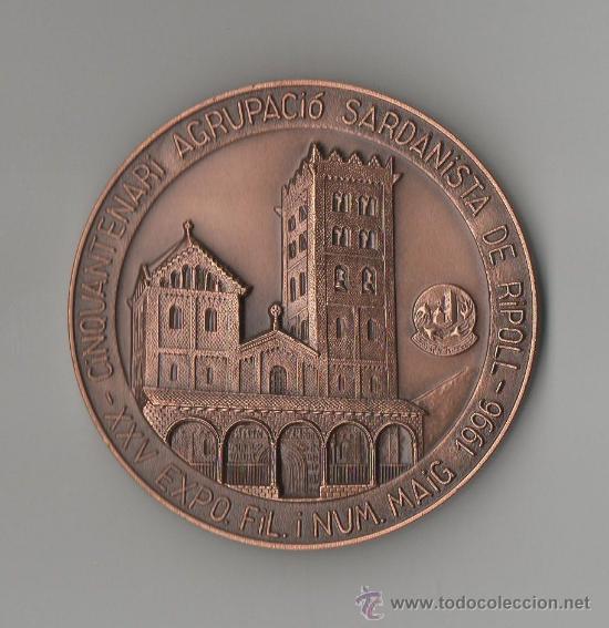 Thematic medals: MEDALLA CONMEMORATIVA CINQUANTENARI AGRUPACI&Oacute; SARDANISTA DE RIPOLL &middot; EJEMPLAR &Uacute;NICO EN VENTA &middot; RARO