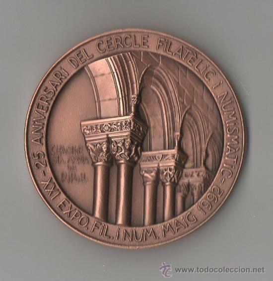 Thematic medals: MEDALLA CONMEMORATIVA 25 ANIVERSARI DEL CERCLE FILAT&Egrave;LIC I NUMISM&Agrave;TIC DE RIPOLL