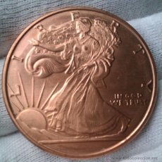 Medallas temáticas: MONEDA DE COBRE PURO 999 U.S.A COLECCION LIBERTY SOL NACIENTE GRANDE SIN CIRCULAR COPPER COIN. Lote 43462021