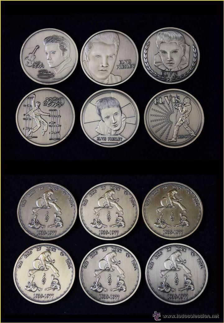 Medalhas tem&aacute;ticas: 6 MONEDAS CONMEMORATIVAS ELVIS PRESLEY