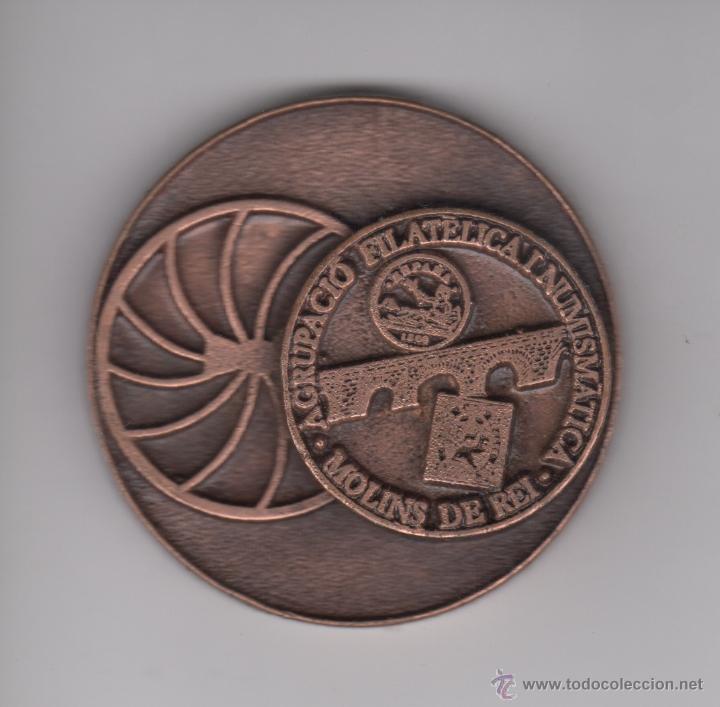 Medalhas tem&aacute;ticas: medalla agrupacion filatelica y numismatica molins de rei  1993