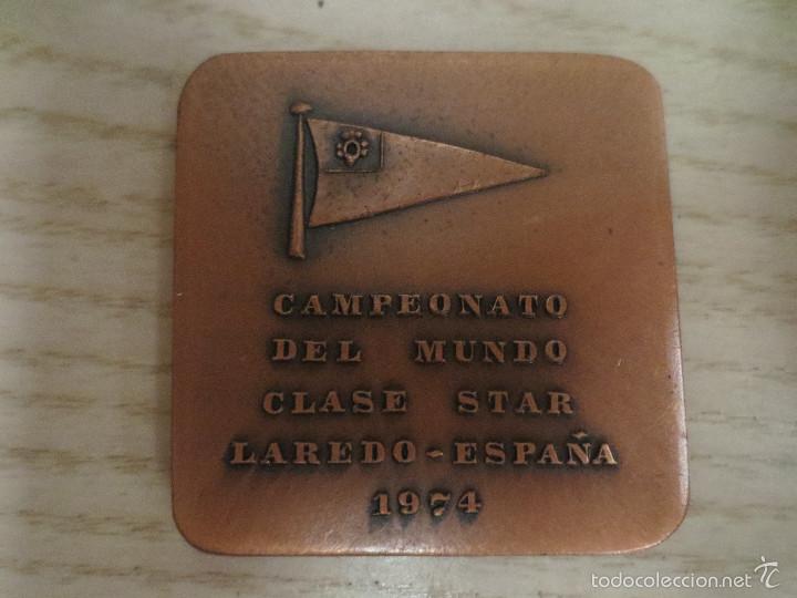 Medallas tem&aacute;ticas: medalla campeonato del mundo de vela laredo. 1974. santander. clase star. barco. cantabria