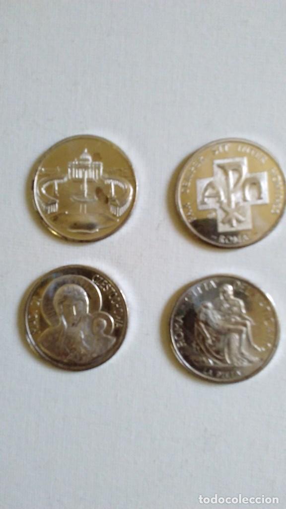 Medalhas tem&aacute;ticas: Colecci&oacute;n de cuatro monedas del papado de Juan Pablo II. Firmadas