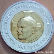 Medallas temáticas: LOTE DE 2 MONEDAS PRUEBA TRIAL AÑO 2002 CONMEMORATIVAS AL PAPA JUAN PABLO II CIUDAD DEL VATICANO. Lote 69671361