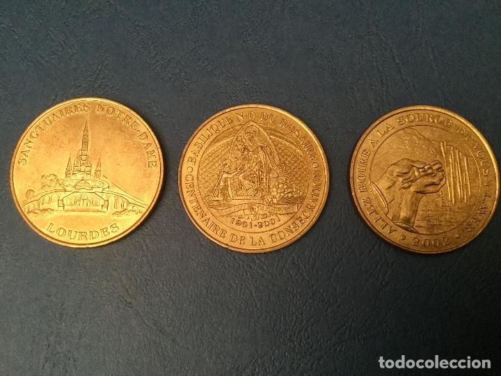 Medaglie tematiche: Lote 3 monedas de LOURDES