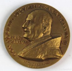 Medallas temáticas: M-610. MEDALLA EN BRONCE DORADO JOANNES XXIII PONT. MAXIMUS. EDIT BARCINONE . AÑO 1963.. Lote 83482096