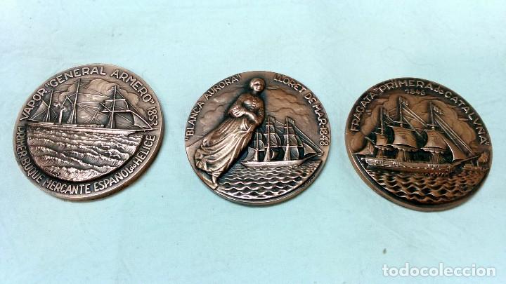 Medaglie tematiche: LOTE 3 MEDALLAS BRONCE SALON NAUTICO INTERNACIONAL, BARCELONA. A&Ntilde;OS 1979, 1980 Y 1981.