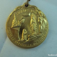 Medallas temáticas: MEDALLA CENTENARIO APARICION VIRGEN EN LOURDES. 1958 REVERSO PIO XII Y SU FIRMA. SIN USO.