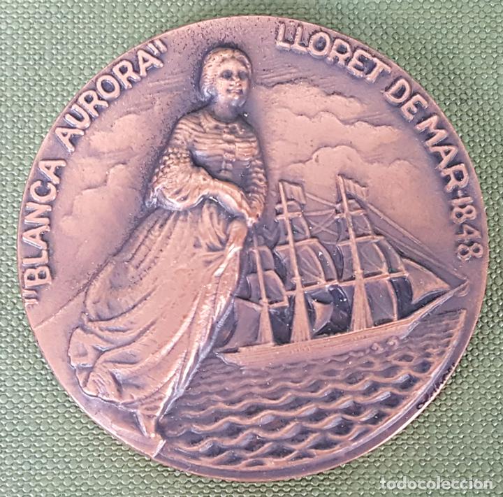 Medallas tem&aacute;ticas: MEDALLA DE BRONCE. VELERO BLANCA AURORA. SALON NAUTICO BARCELONA 1980.